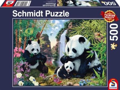 Schmidt Panda család a vízesésnél 500db-os puzzle (57380)