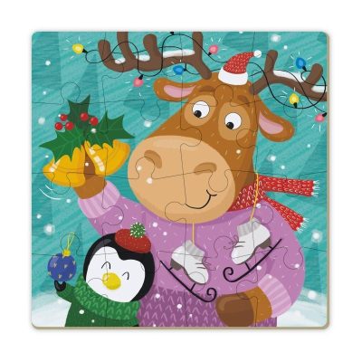 Dodo szarvas és pingvin 16db-os puzzle színezővel (DOP300353)
