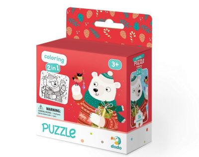 Dodo karácsonyi maci 16db-os puzzle színezővel (DOP300355)