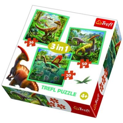 Trefl Dinoszauruszok 3 az 1-ben puzzle (34837)