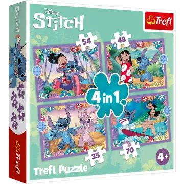 Trefl: Lilo&Stitch 4 az 1-ben puzzle - 35, 48, 54, 70 darabos
