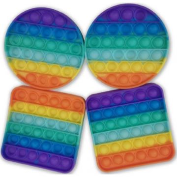 Rainbow Push Popper stresszoldó játék, szivárványszínű - többféle