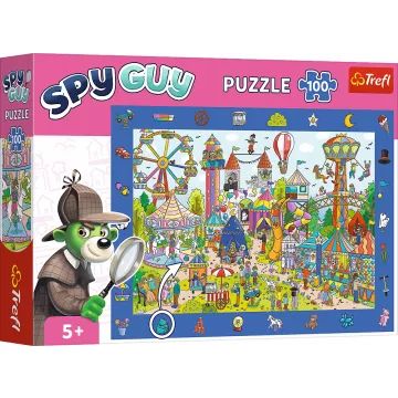 Trefl: Spy Guy Vidámpark nyomozós képkereső puzzle - 100 darabos