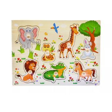 Formakirakó puzzle, fa - Vadállatok