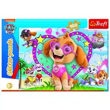 Trefl: Mancs őrjárat puzzle - 100 darabos, glitteres