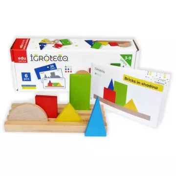 Logikai építő készlet, fa