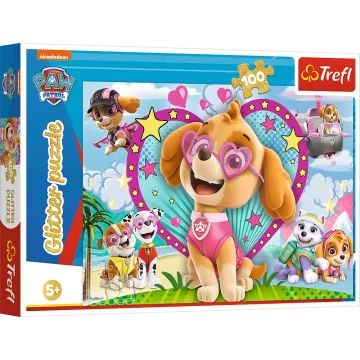 Trefl: Glitter Puzzle, Mancs őrjárat - 100 darabos puzzle