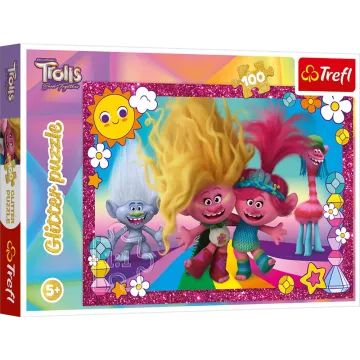 Trefl:Trollok csillám puzzle - 100 darabos