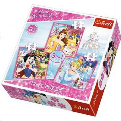 Trefl Disney hercegnők 3 az 1-ben puzzle (34833)